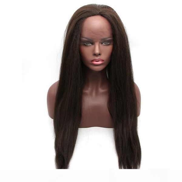 

italian yaki lace front wigs heat resistant fiber hair 180 density glueless synthetic lace front wig for black women kinky straight