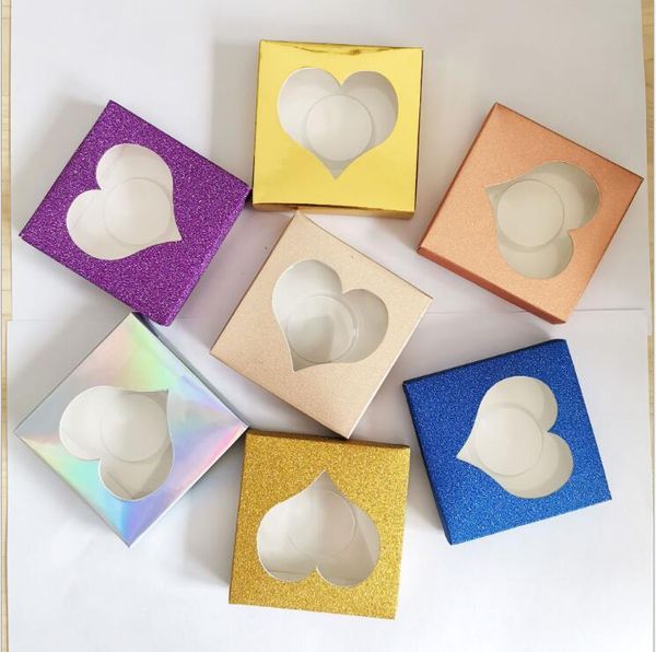 

10pcs colored paper eyelash packaging box with tray lash boxes packaging rectangle makeup stoarge package box
