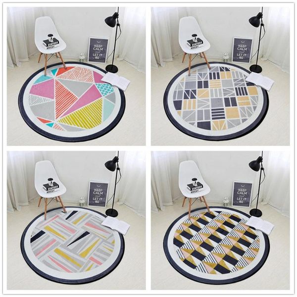 

carpets nordic geometric pattern circular carpet for living room soft velvet children bedroom rugs and computer chair area rug