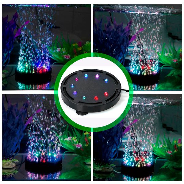 Dadypet Aquarium LED Iluminação Submersível Air Bubble Light Colorido Decoração Aquário Peixes Tanque Peixes Aquáticos Aquáticos Pet Supply Y200922