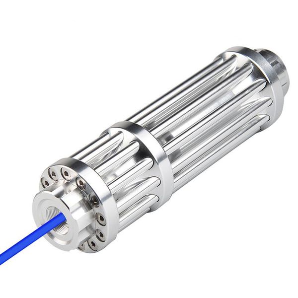 Leistungsstarke blaue Laserpointer-Taschenlampe, 450 nm, 10.000 m, fokussierbare Laser-Anblick-Zeiger, Lazer-Taschenlampe, brennendes Streichholz