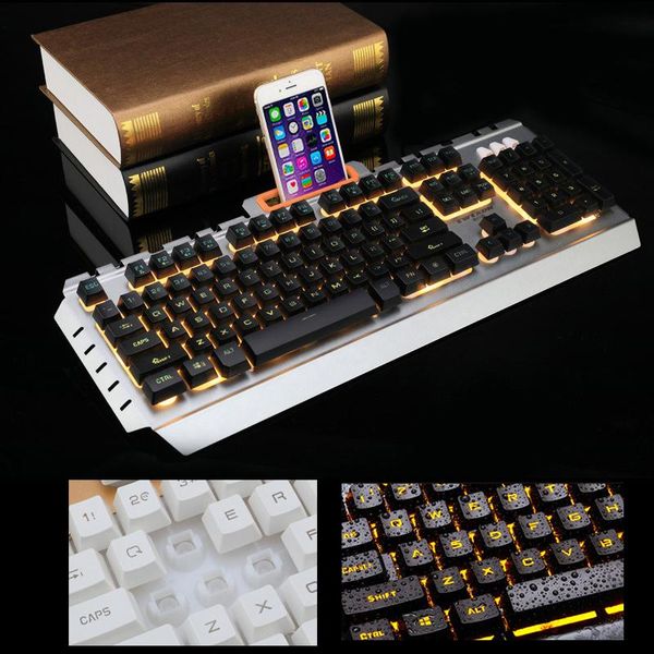 

ayanjin phone holder wired keyboard illuminated backlit gamger gaming keyboard for mac notebook lapdeskpc office keypad