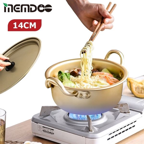 MEMDOO 14/18 cm Ramen-Nudeltöpfe, koreanischer Suppentopf, Aluminiumpfanne, Kochtopf, Babynahrungstopf, schnelle Erwärmung für Küchenkochgeschirr 201223