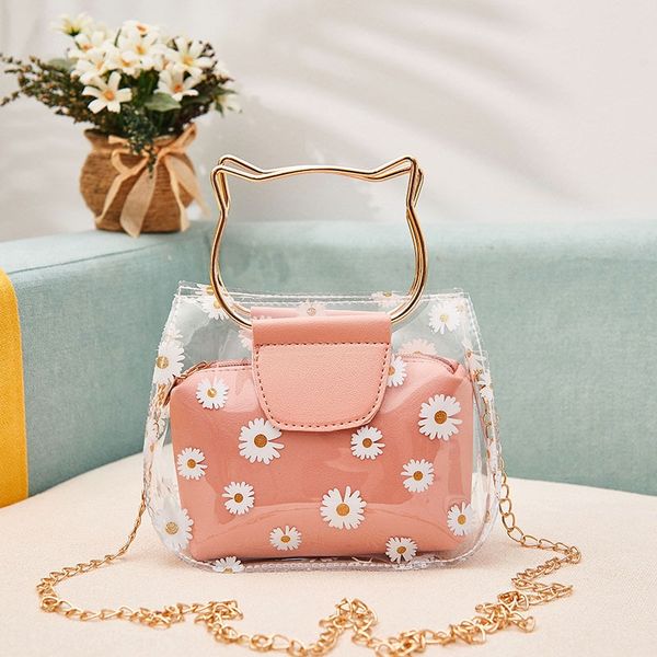 

girl bag shoulder bag2020 new korean online red daisy jelly transparent mother and son bag one shoulder handbag qbufh