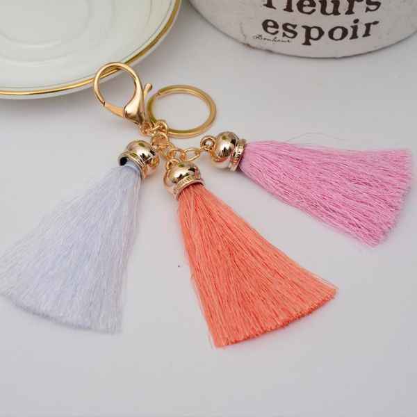 

new gold tassel keychain for women bag charm womens keyring llaveros mujer chaveiro porte cle chaveiros sleutelhanger eh598 h jllcfk, Silver