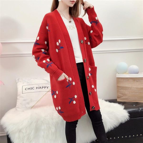 

new fashion 2018 women autumn winter sweater cardigans warm knitted sweaters cardigan lady1, White;black