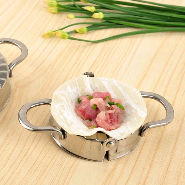 Strumento per gnocchi fai-da-te Pressa per gnocchi in acciaio inossidabile Jiaozi Maker Device Easy Dumpling Mold Clip Gadget da cucina all'ingrosso WVT0303