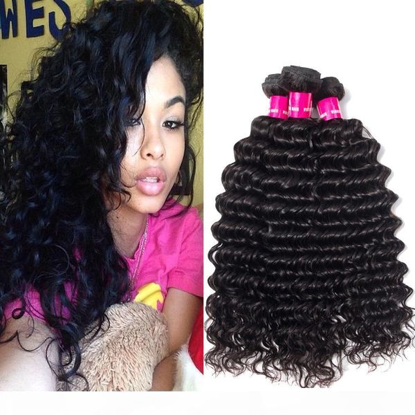 

8a remy brazilian deep wave straight body wave loose wave kinky curly virgin human hair extensions peruvian malaysian indian virgin hair, Black;brown