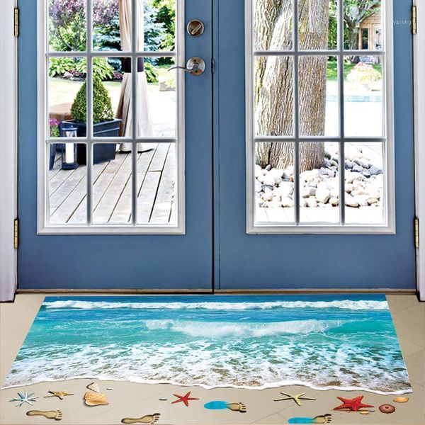 

[shijuekongjian] 3d floor stickers starfish beach sticker sea vinilos paredes for kids room baby bedroom bathroom decoration1