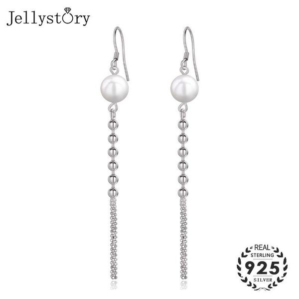 

dangle & chandelier jellystory 925 sterling silver drop earrings with natural freshwater pearl gemstone fine jewelry earring for women party