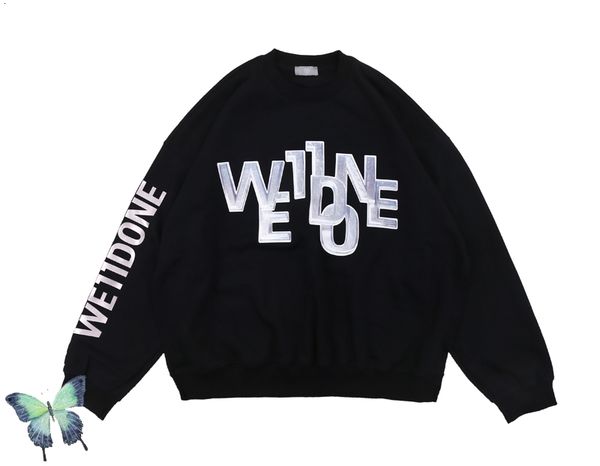 

2021 new welldone 3d letter printing hoodie men women fashion casual hoody well done quality high street washed sweatshirts ezfj, Black