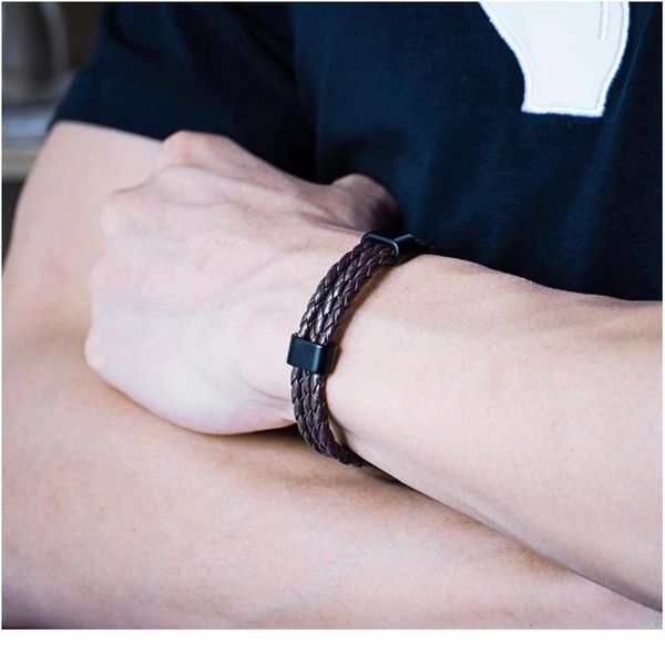 

vintage leather bracelets&bangles for men multiple charm wristbands bracelets braided rope fashion male jewelry vintage jllrtq
