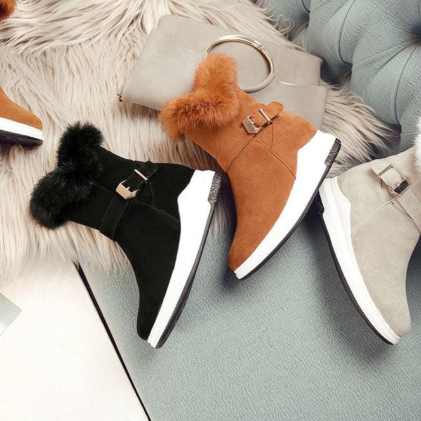 

beautiful woman's shoes 33-43 knee warm boots gorgeous boots snowboots suede warm, Black