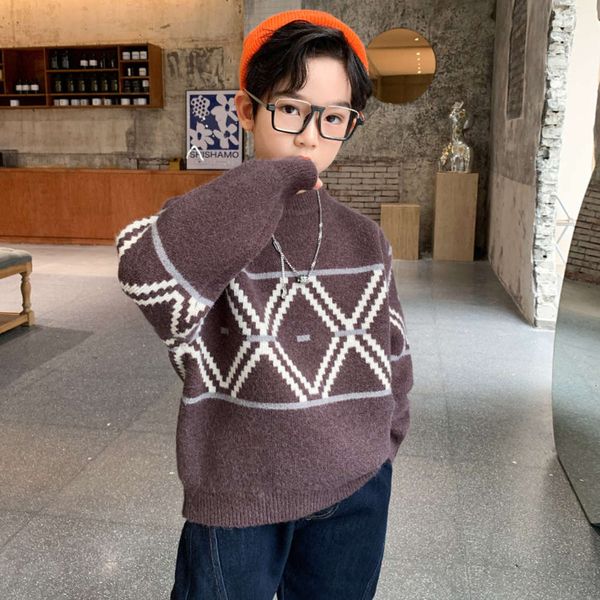 

new clothing children's boys' autumn 2020 pullover bottomed sweater winter warm top, Blue