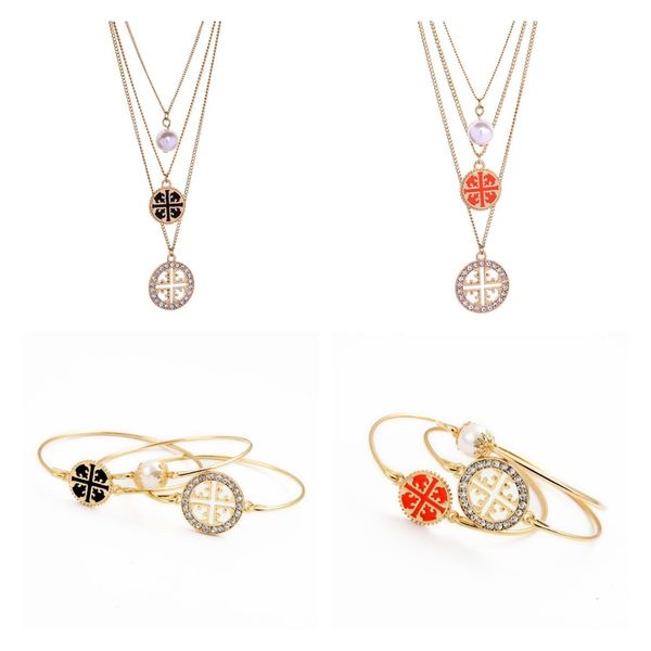 

pearl charm bracelet bangle good quality women bracelet love bangle 14k gold bangle bracelets fashion jewelry set necklace and bracelet, Black