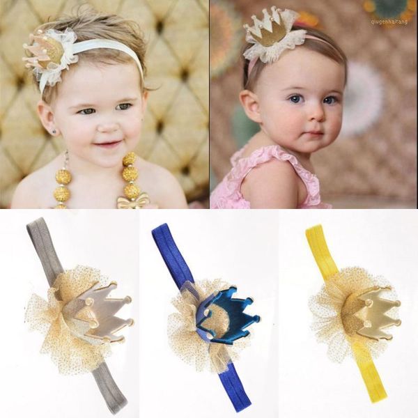 

baby accessories newborn baby girl headband birthdays hair bands kids girls flower bow crown soft elastic tiara headbands1, Slivery;white