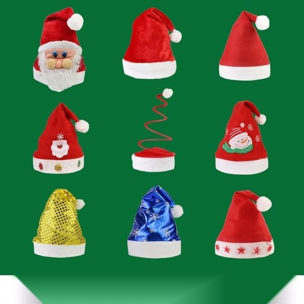 

6czcc non-woven cap christmas non-woven christmas five-star hat customized luminous hat children yrch4