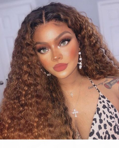 

honey blonde wig colorful 150% density wave lace front wigs with baby hair #27 brazilian human hair wigs, Black;brown