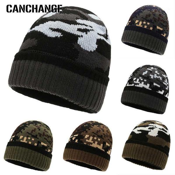 

beanies fashion knitted beanie for men cotton skullies camouflage winter hats men's outdoor hedging hat warm bone1