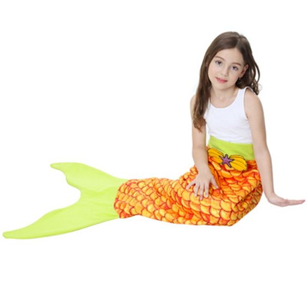 

mermaid scale blankets with tail sleeping blanket pattern wave double layer velvet material children like beach towel fashion 43tsh1