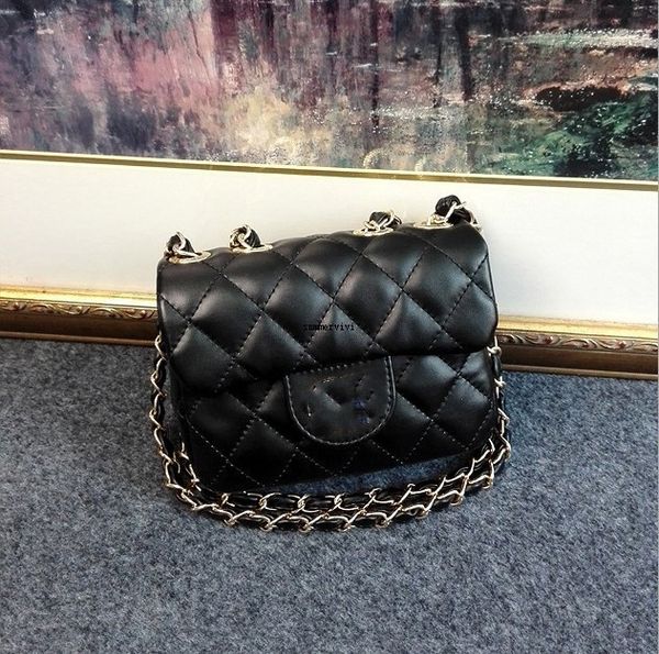 

классические дети цепные сумки девушки скрещивание сумка детская алмазная решетка одиночная сумка бренда роскошные девушки вечеринка сумочка, Black