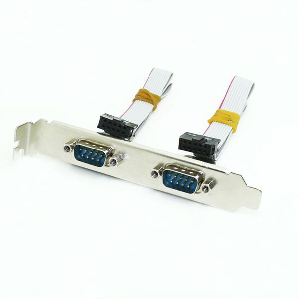 

computer cables & connectors brand 2 dual ports serial 9 pin db9 rs232 motherboard com ribbon extension cable slot bracket
