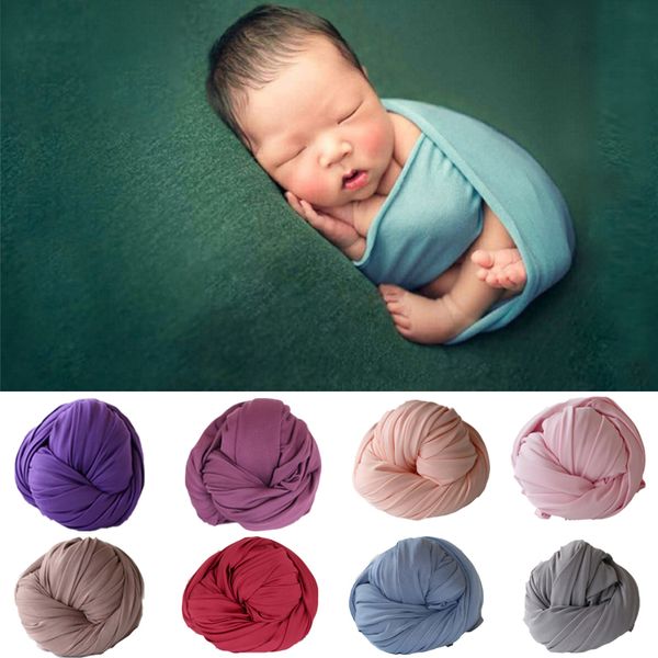 

50 * 150см stretch хлопок одеяла новорожденной фотография реквизит фотография обертывание пеленального муслин обертывание младенец фотографи