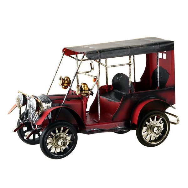 Vintage Metal Car Crafts Metal Antique Cara Modelo Desktop Decoração Crianças Brinquedos Aniversário Presente Decoração Home T200703