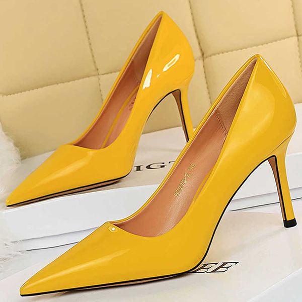 

classic luxury designer shoes patent leather woman pumps women heels stiletto 8 cm high female party fashion footwear paris wholesale, Black