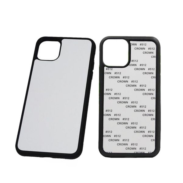 Em branco 2D Sublimation TPU + PC calor caixas de transferência de telefone Capa para iPhone 12 mini-11 Pro 7 8 8plus X xs xr xs máximo com alumínio Inserções