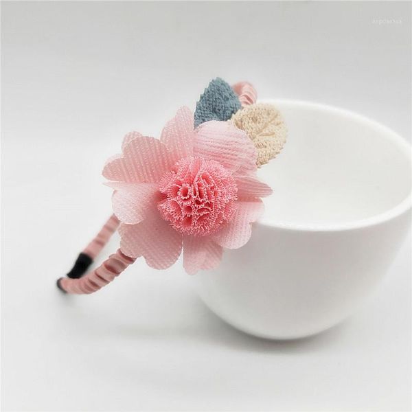 

korean cute pompom hairband floral princess hairhoop for kids girls boutique headwear hair accessories1, Slivery;white