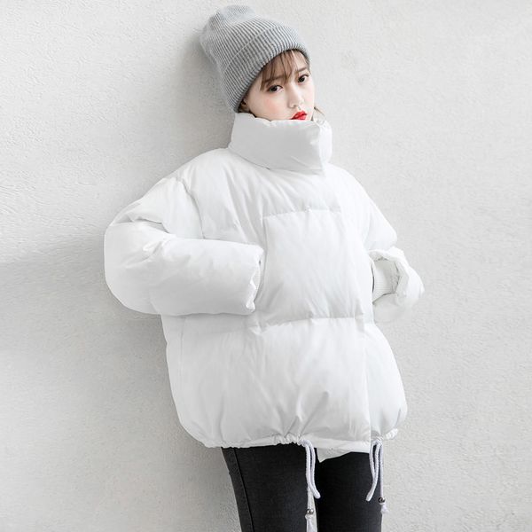 

2020 new fashion bread short loose winter women parkas down padded coat thick warm women's jacket, Black