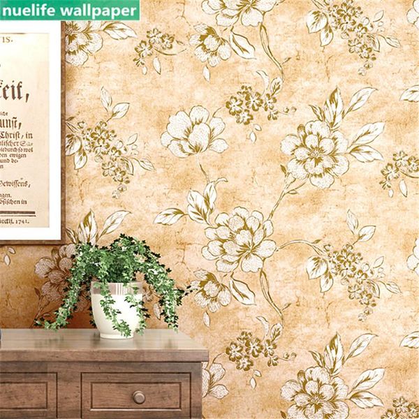

rustic vintage american style large flower bedroom living room wedding room garden non-woven wallpaper background wall paper