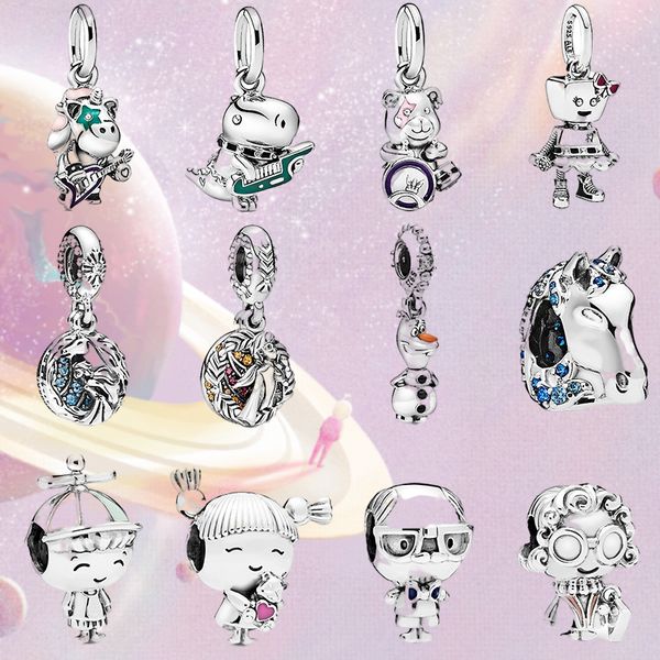 925 caráter de prata séries de animais encantos se encaixa pandora pulseira mulheres 925 jóias pingente de prata