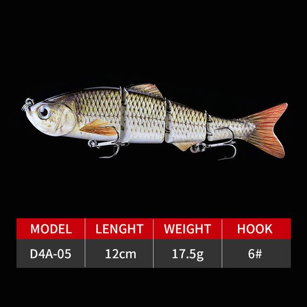 

15.2cm 35g abs saltwater jig fishing lures sinking 4 segement isca artificial swimbait hard baits fishing lure crank