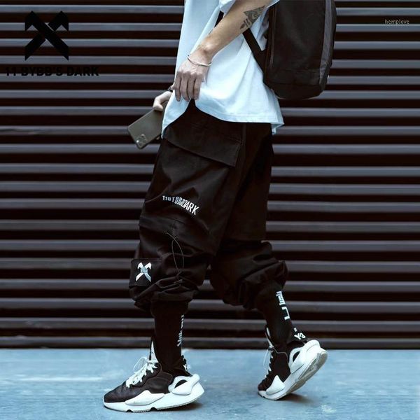 

11 bybb's dark tatical casual pants 2020 removable streetwear joggers men trousers hip hop harajuku cargo shorts pants techwear1, Black