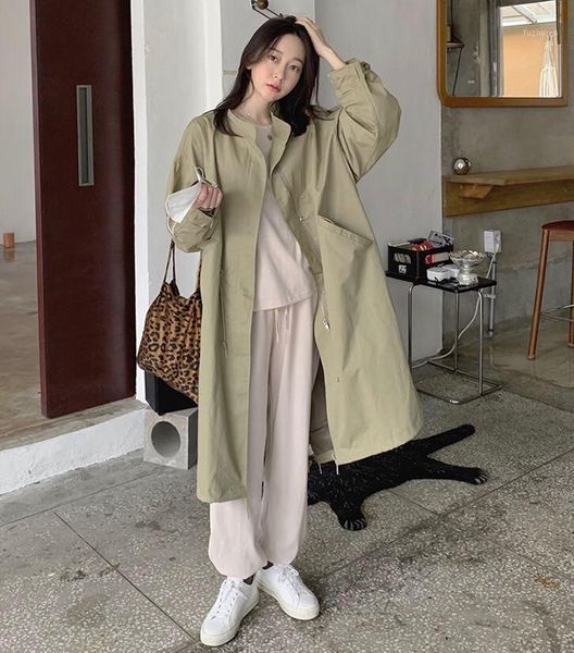 

womens british style lapel collar belt trench outwear slim fit fashion coat d8981, Tan;black