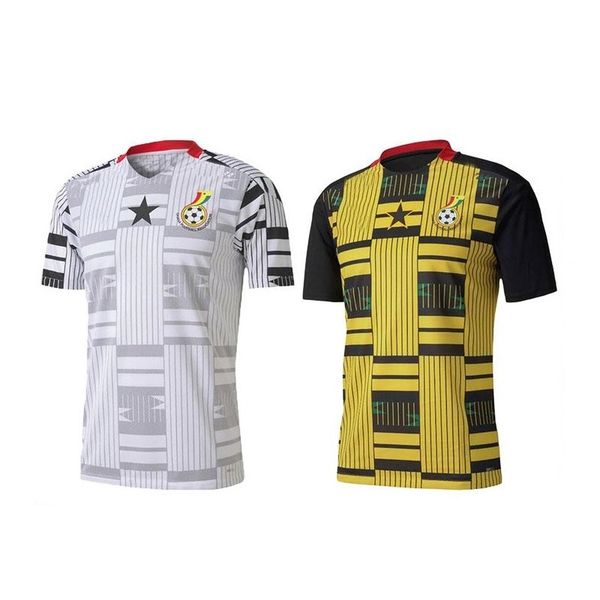 

20-21 ghana thomas thai quality soccer jersey national team 2020 home schlupp kudus j.ayew caleb ekuban samuel owusu soccer shirt football, Black;yellow