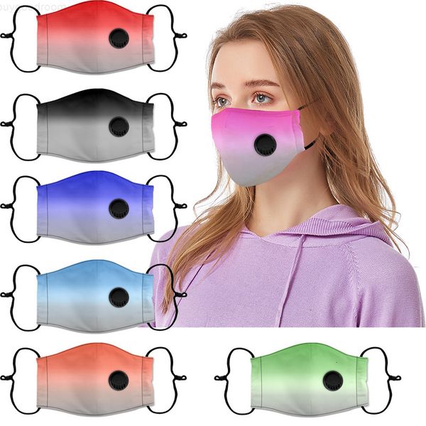 

fashion face mask gradient breathable breathing valve protective mask dust-proof outdoor summer sun cycling mask ing