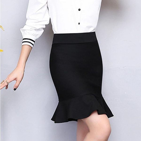 

new fashion skirt spring summer style vintage high waist skirts womens black cut hem girls casual skirts