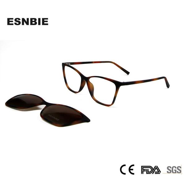 

tr90 ultralight transparent women's glasses cat eye glasses trendy sunglasses polarized with magnetic eyeglass frames women men, Black