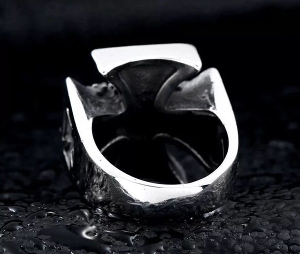 

steel gothic ring biker skull vintage hip stainless hop jewelry for men, Silver