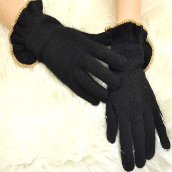 

casual fashionable elegant ruffle, comfortable, warm and women' short cashmere gloves, Blue;gray