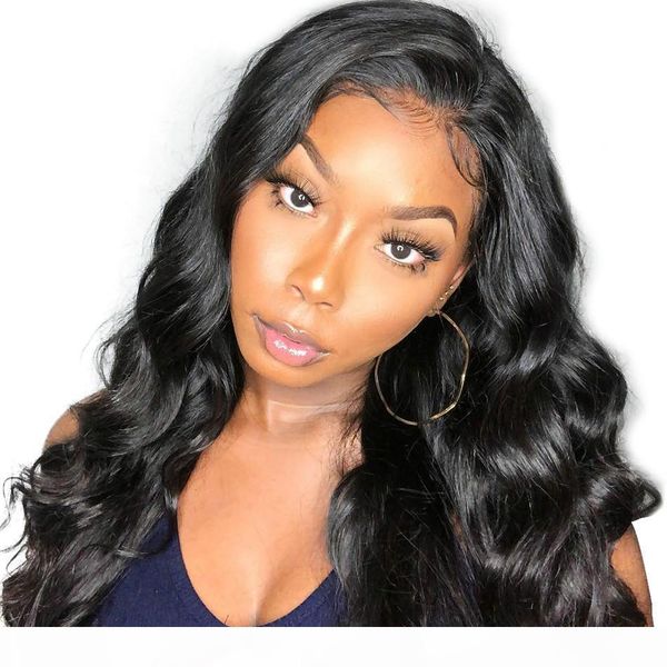

brazilian virgin remy hair full lace wig pre plucked 150 denstiy brazilian body wave lace front human hair wigs for african american, Black;brown