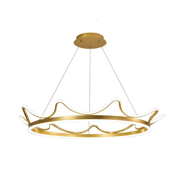 

moderno led lights gold nordic interior decoration room hanging lighting crown lamp suspension rna9