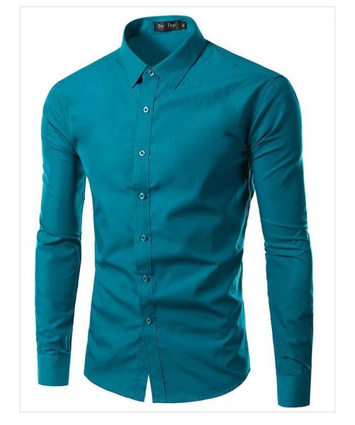 

2020 mens slim fit unique neckline stylish dress long sleeve shirts mens dress shirts 17colors ,size: -xxxl 64921, White;black