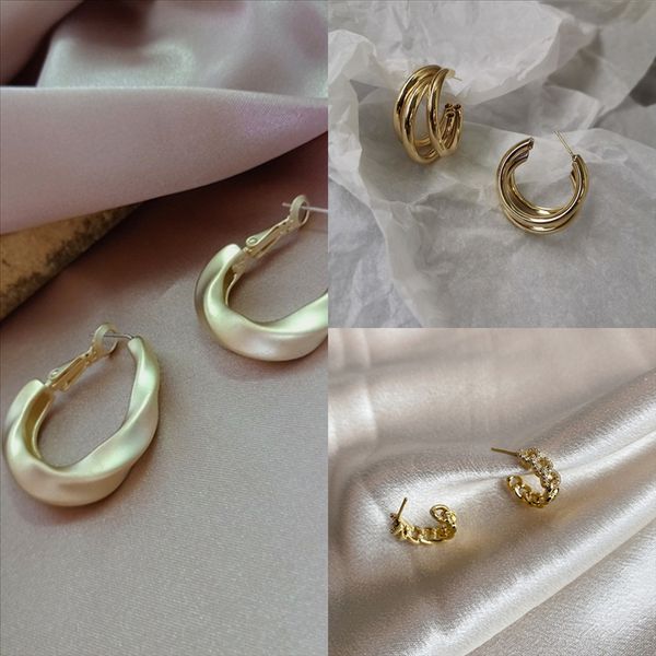 

krjr new ssilver earringset pineapple flower geometric design girls earstud for earring earings woman lovely simple zircon for sets star, Golden