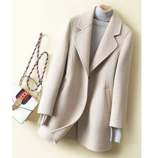 

2019 осень и зима новый тонкий небольшой шерстяное пальто женский короткий параграф низи рубашки хепберн ветер tidex1020, Black