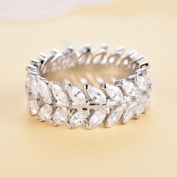 

горячие продажи sterling серебряное кольцо женская мода wide версия лошадь глаз полный алмазные листьев оптовой продажи ювелирных изделий, Silver