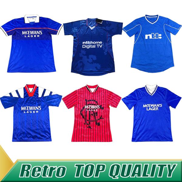 

84 87 92 93 94 95 96 90 97 99 glasgow rangers retro soccer jerseys gascoigne laudrup soccer shirts mccoist football kits uniforms, Black;yellow